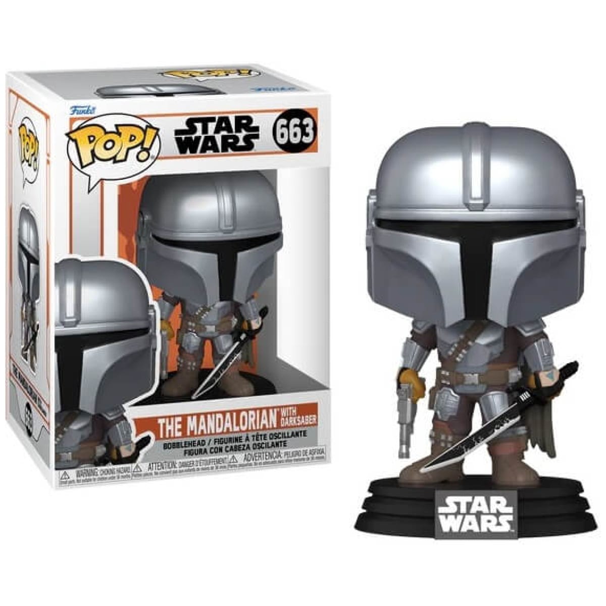 Funko POP! Star Wars The Mandalorian - The Mandalorian with Darksaber #663 - Image 1