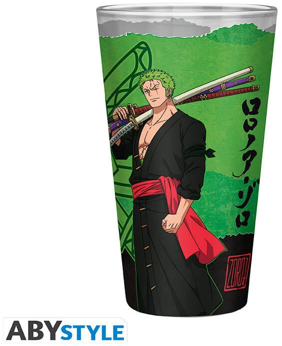 one-piece-large-glass-zoro ONE PIECE Large Glass Zoro 400ml - Image 1