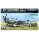 American fighter aircraft Republic P-47D Thunderbolt "Bubbletop" and 1/4 ton 4x4 Light Vehicle - Set 1/48