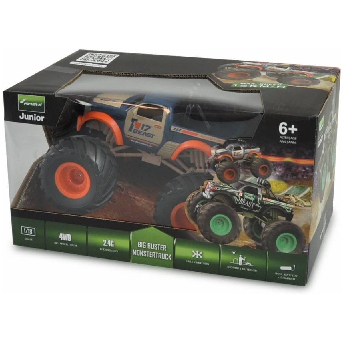 Big Buster Monstertruck 1/18 RTR orange/blue - Image 6