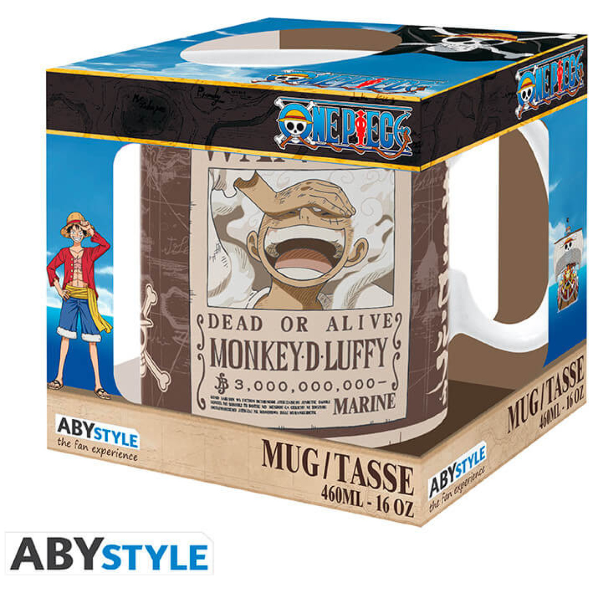 ONE PIECE Mug Big Size Luffy Wanted 460ml - Image 1