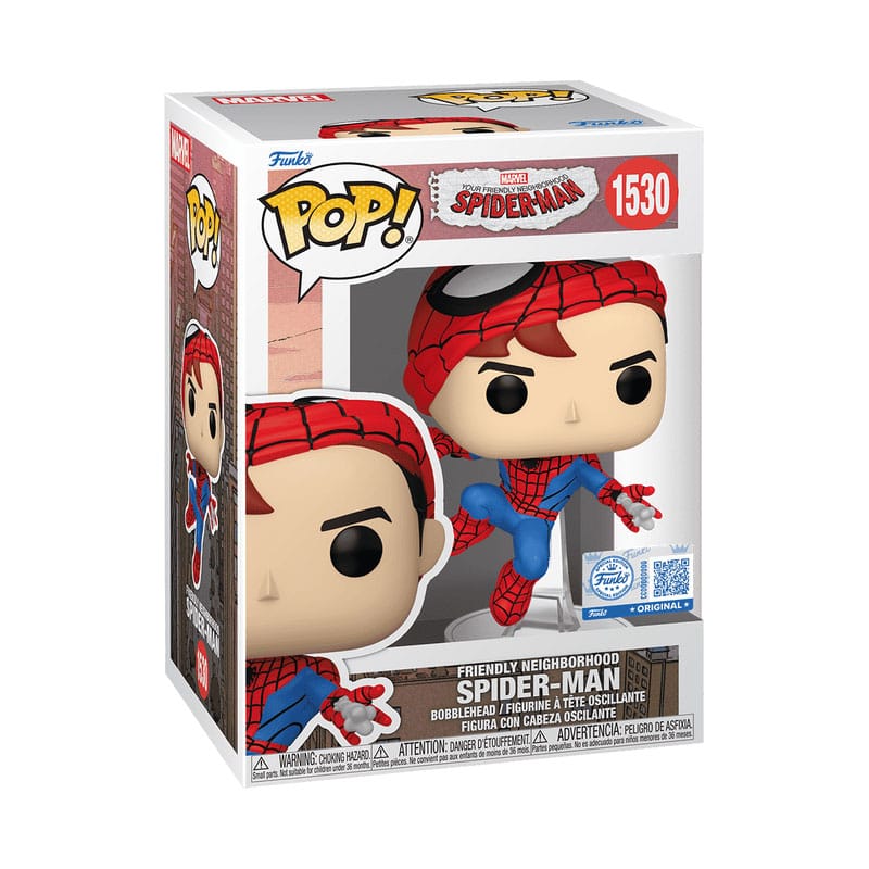x_fk87224_a Funko POP! Marvel: Friendly Neighborhood Spider-Man - Spider-Man (Unmasked) #1530 (Exclusive) - Image 1