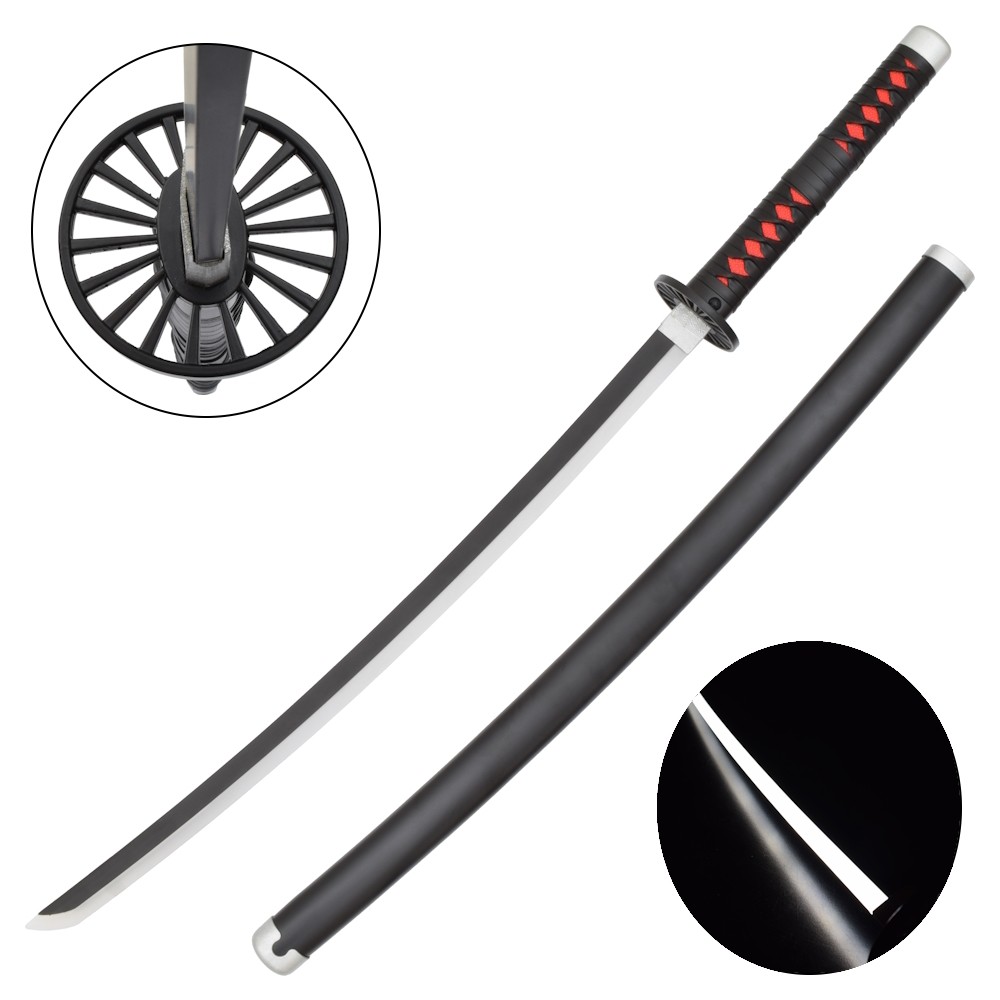 ornamental-katana-with-led-lighting-zs650gd REPLICA CARBON STEEL SWORD – TANJIRO KAMADO’S LED katana 98cm - Image 1