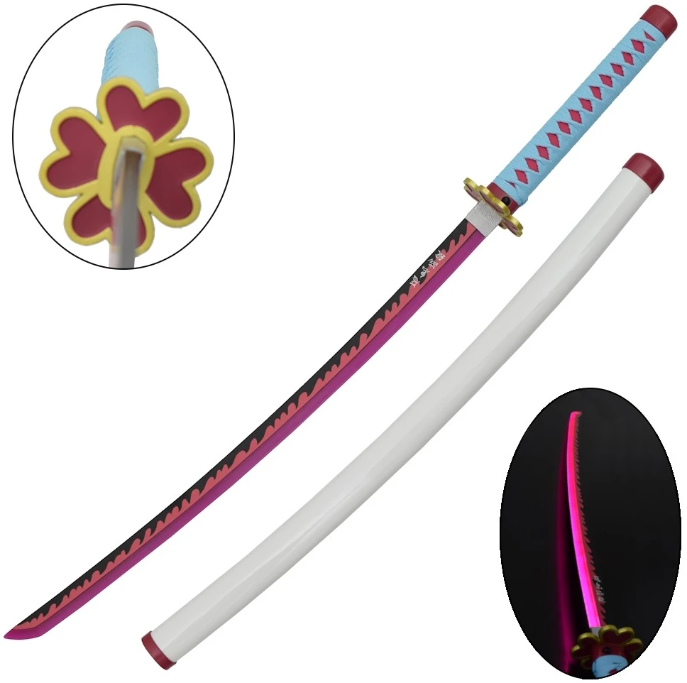 ornamental-katana-with-led-lighting-zs662gd DEMON SLAYER REPLICA CARBON STEEL SWORD – MITSURI KANROJI'S LED KATANA 98cm - Image 1