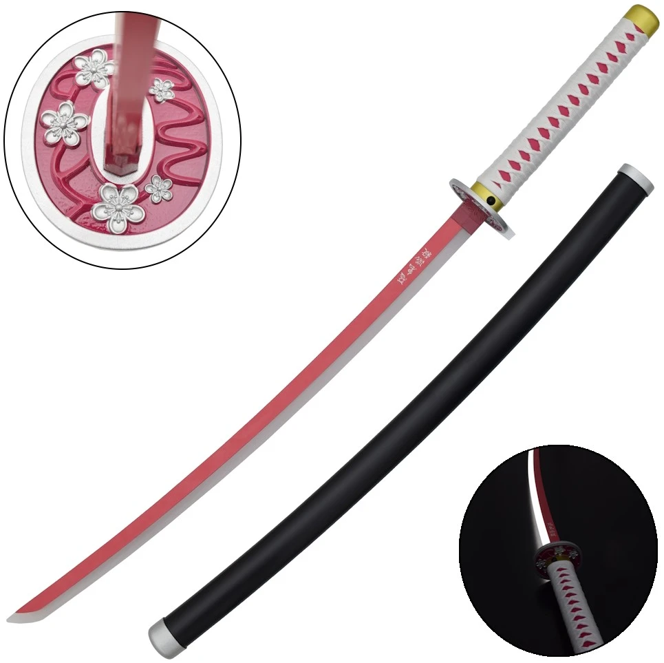 ornamental-katana-with-led-lighting-zs663gd DEMON SLAYER REPLICA CARBON STEEL SWORD – KANAO TSUYURI'S LED KATANA 98cm - Image 1