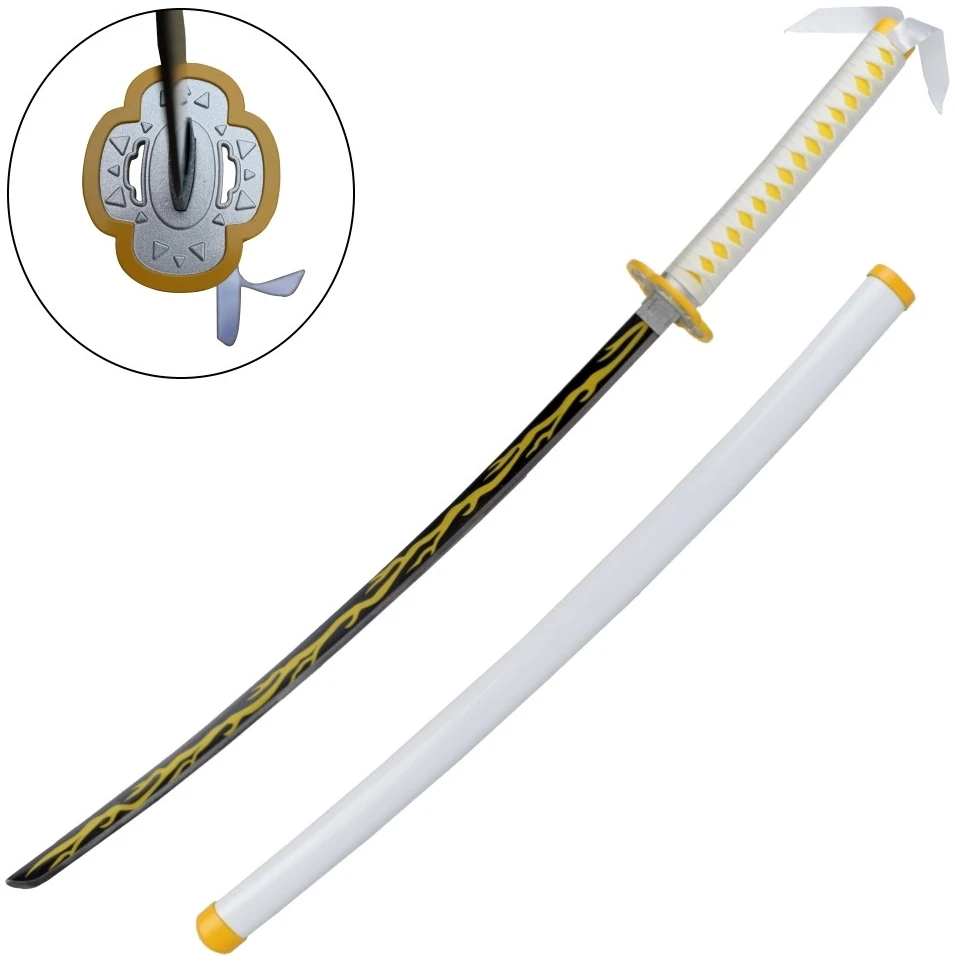 ornamental-katana-zs653 DEMON SLAYER REPLICA CARBON STEEL SWORD - ZENITSU AGATSUMA'S KATANA 96.5CM - Image 1