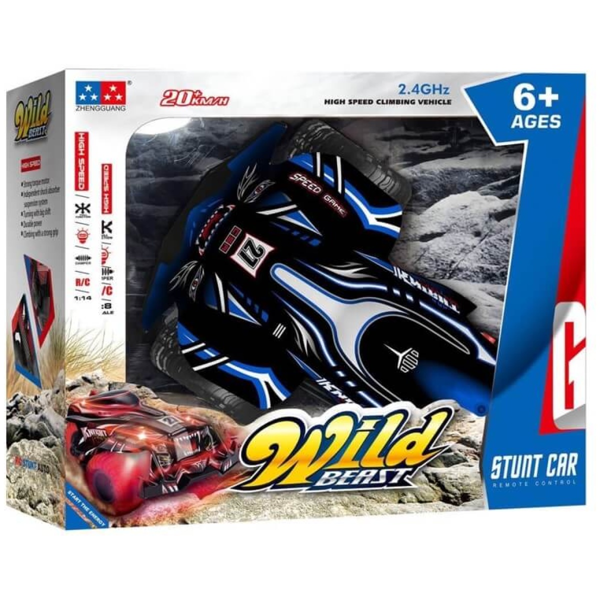 rc car 2.4ghz 1/14 light & sound luna toys - Image 1