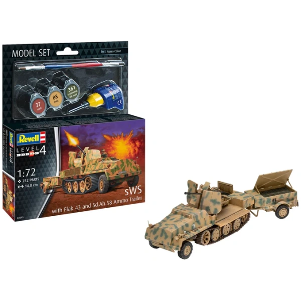 Revell Model Set sWS with Flak43 and Sd.Ah58 Ammo Trailer 1/72