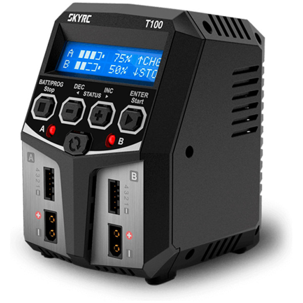 SKYRC T100 DUO LIPO 2-4S 0.1-5A 2X50W 240V AC CHARGER