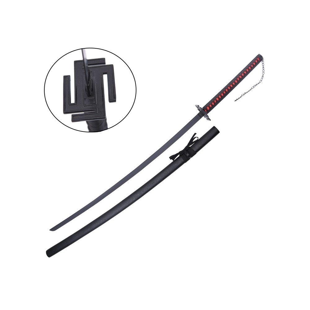 ornamental-katana-zs9425 ICHIGO KUROSAKI'S ZANGETSHU COSHPLAY CARBON STEEL KATANA - LONG VERSION 140CM - Image 1