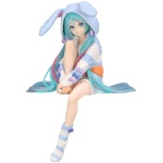 Hatsune Miku Noodle Stopper PVC Statue Hatsune Miku Rabbit Ear Hood Pajama Blue Color Ver. 14cm