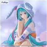 Hatsune Miku Noodle Stopper PVC Statue Hatsune Miku Rabbit Ear Hood Pajama Blue Color Ver. 14cm - Image 4