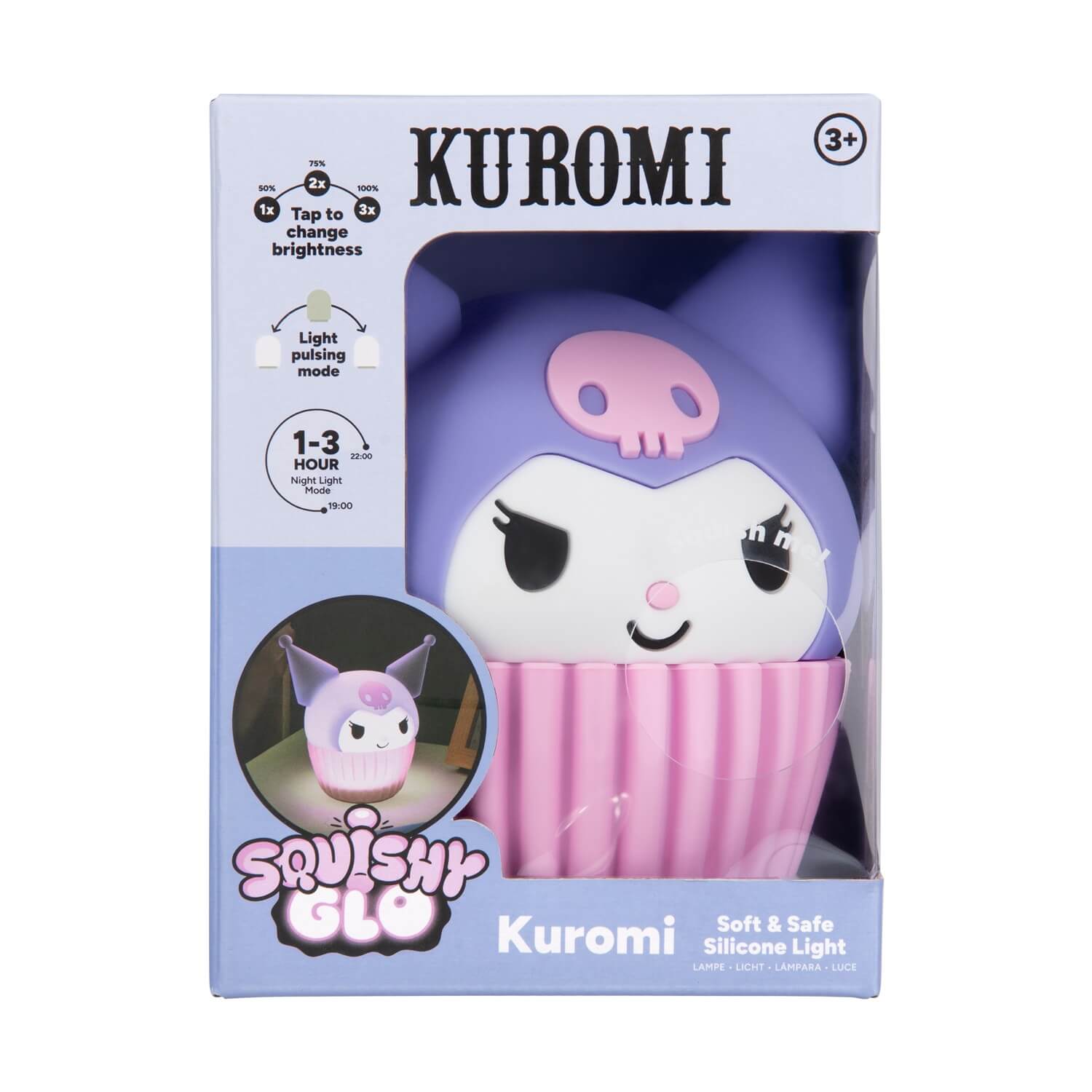 0190800 Paladone SquishyGlo: Kuromi - Silicone Light Rechargeable - Image 1