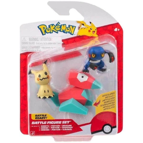 Pokemon Battle Figure Set 3-Pack MIMIKYU, PORYGON, CROAGUNK