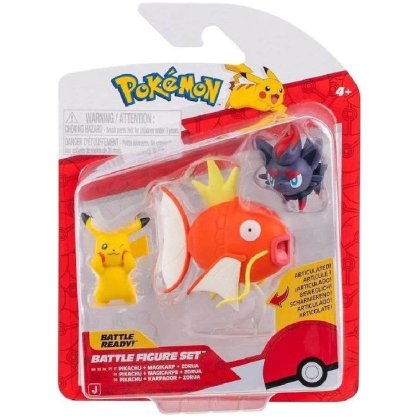 Pokemon Battle Figure Set 3-Pack PIKACHU, MAGIKARP, ZORUA