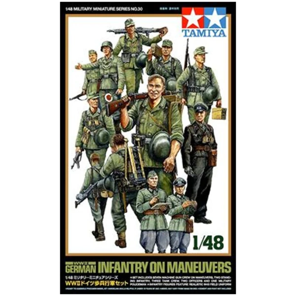WWII German Infantry On Manuevers - 15 figures 1/48