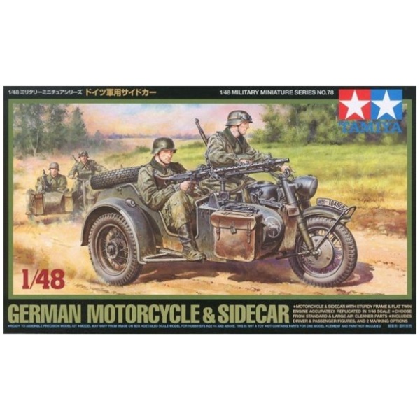 German Bike & Sidecar - 2 figures 1/48