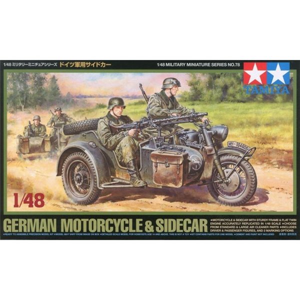 german-motorcycle-sidecar-1-48 German Bike & Sidecar - 2 figures 1/48 - Image 1