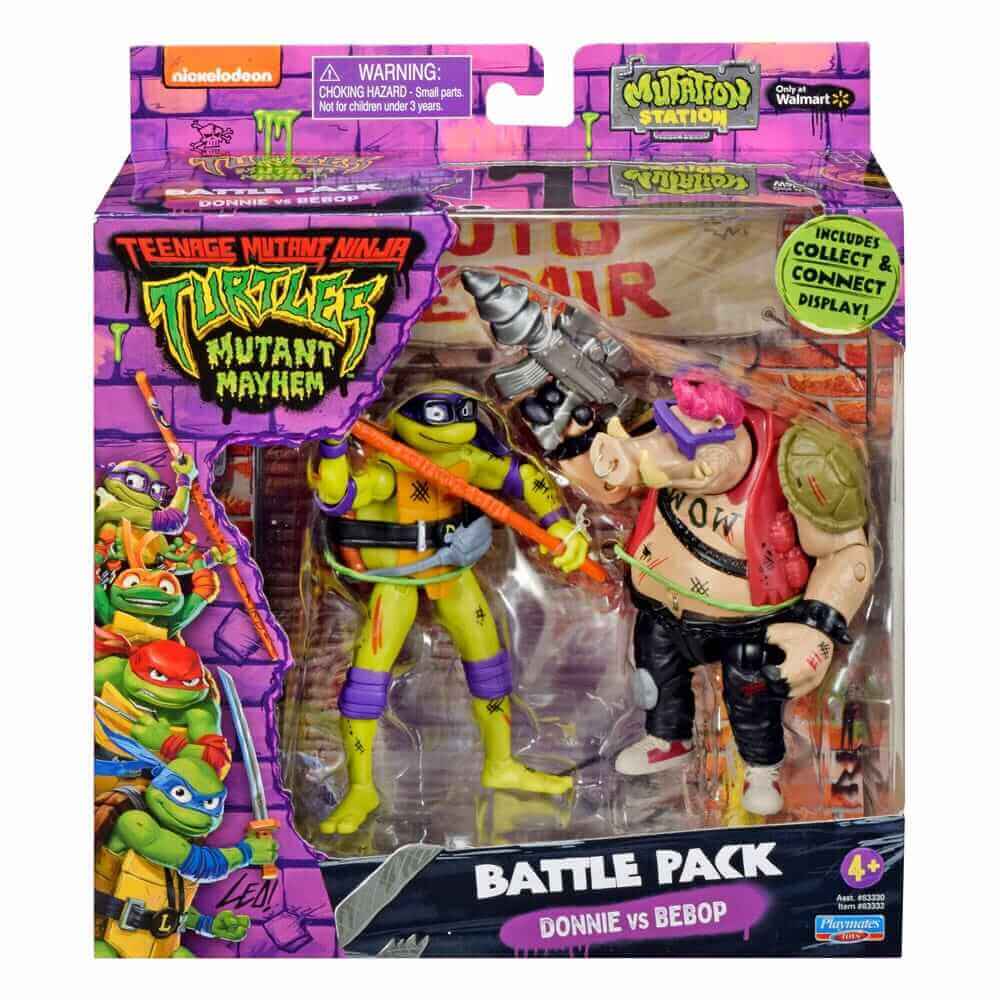 x_boti38787 Teenage Mutant Ninja Turtles Action Figures Donatello vs. Bebop 11cm - Image 1