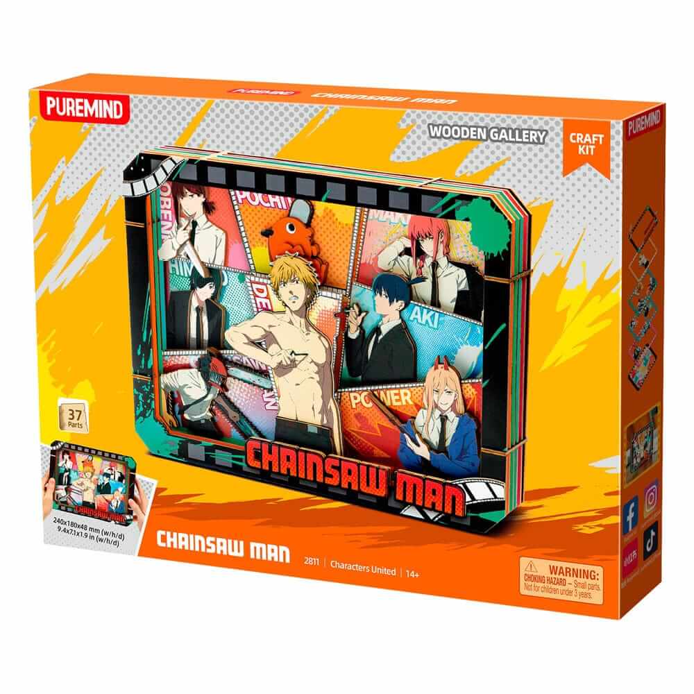 x_pumi-2811 Chainsaw Man Model Kit Wooden Gallery (L) Charaters United - Image 1