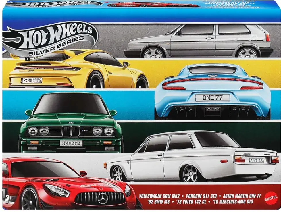 399936066814_1 Mattel Hot Wheels: Silver Series - Euro Style Set of 6 1:64 - Image 1