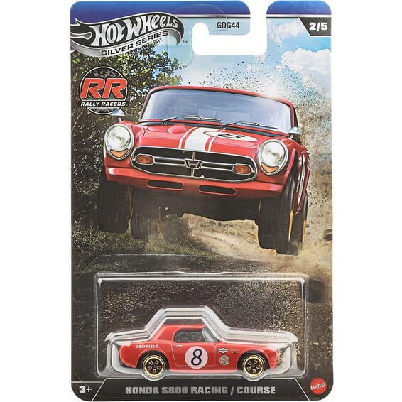 mattel-hot-wheels-silver-series-rally-racers-honda-s800-racing-course Mattel Hot Wheels Silver Series: Rally Racers - Honda S800 Racing/Course Vehicle - Image 1