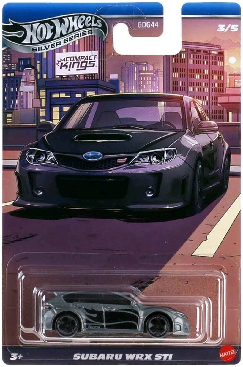 0218146 Mattel Hot Wheels Silver Series: Compact Kings - Subaru WRX STI Vehicle - Image 1