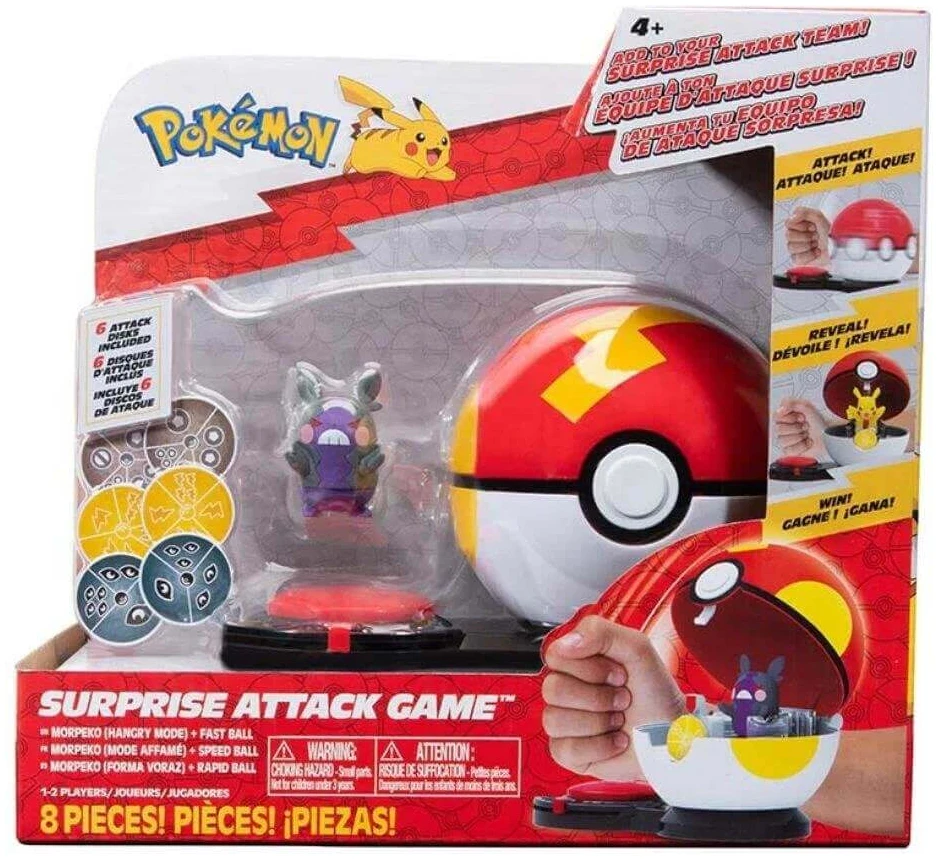 319372-0-0000-pokemon-surprise-attack-game-morpeko-hangry-mode-with-fast-ball-figoura Pokemon Surprise Attack – Morpeko & Fast Ball - Image 1
