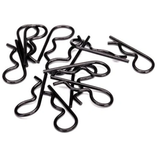 Body Clips Heavy Duty Black (12)