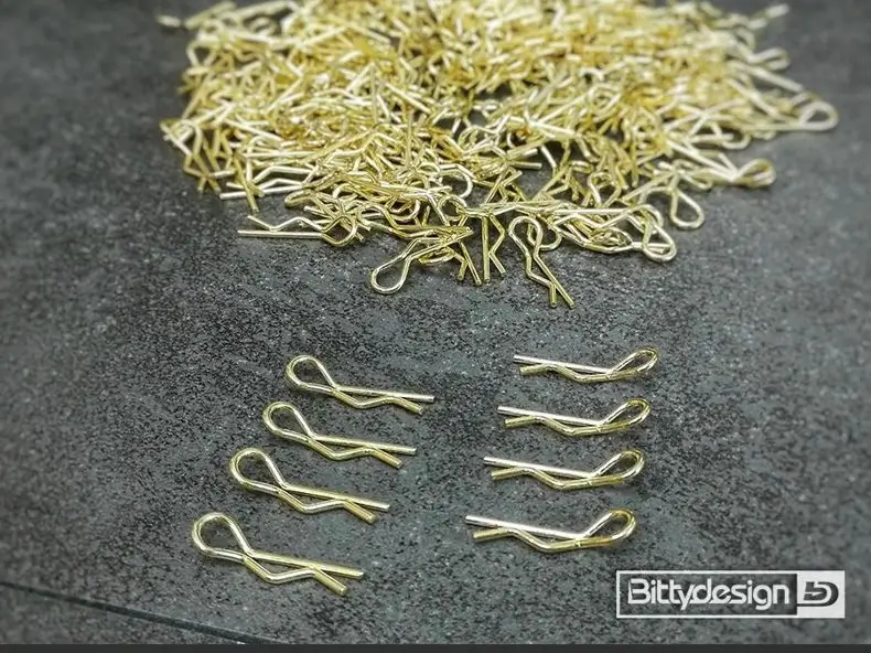 BDBC-8GO_1 1/10 Body Clips Kit (8) - Gold - Image 1