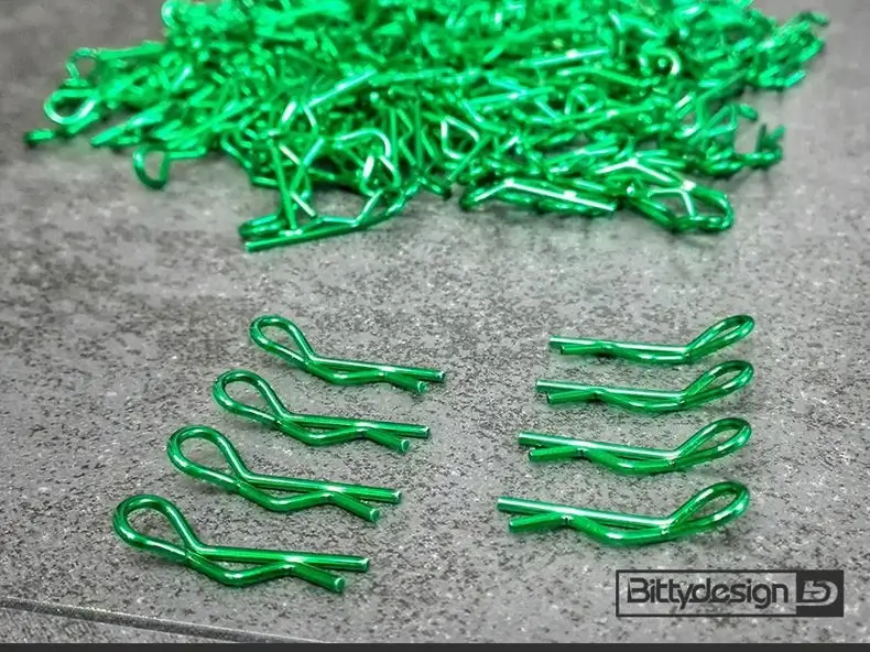 BDBC-8GR_1 1/10 Body Clips Kit (8) - Green - Image 1