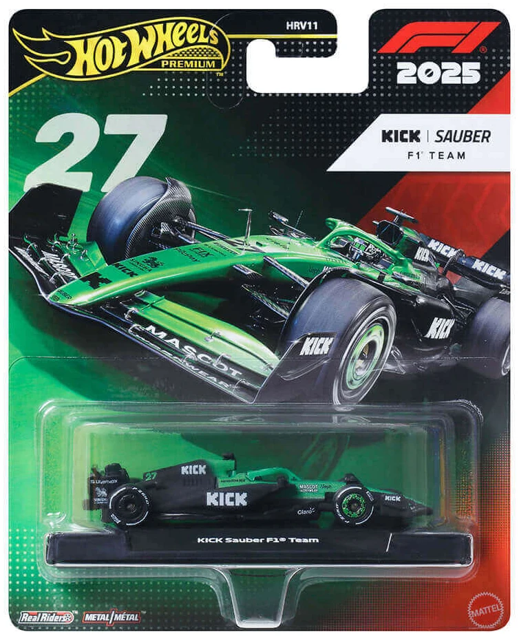 JKD84_PIP_26_FE_001_4LB-3000x3000--a3ad11a6-c5bb-4356-b90f-a8e835a578ee Mattel Hot Wheels Premium: F1 – Kick Sauber F1 Team Vehicle - Image 1