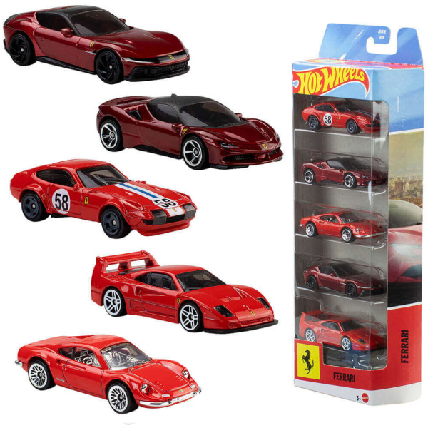 Mattel Hot Wheels: Ferrari - Racing Vehicles Set of 5