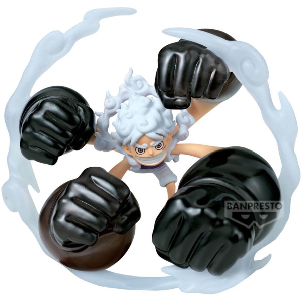 Banpresto World Collectable Figure: One Piece - Monkey D.Luffy (Gear5 GumGum) Statue 12cm