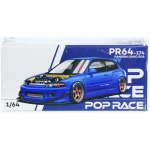 Pandem Civic EG6 metallic blue with open hood - pop race limitied 1/64 - Image 2