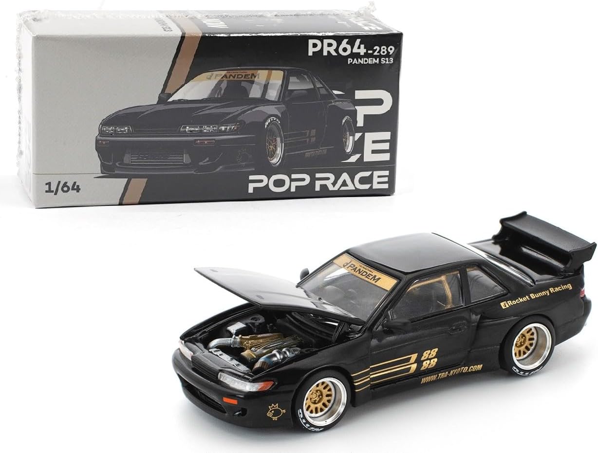 61W5c2y+kcL._AC_SL1260_ Nissan Pandem S13 black - pop race 1/64 - Image 1