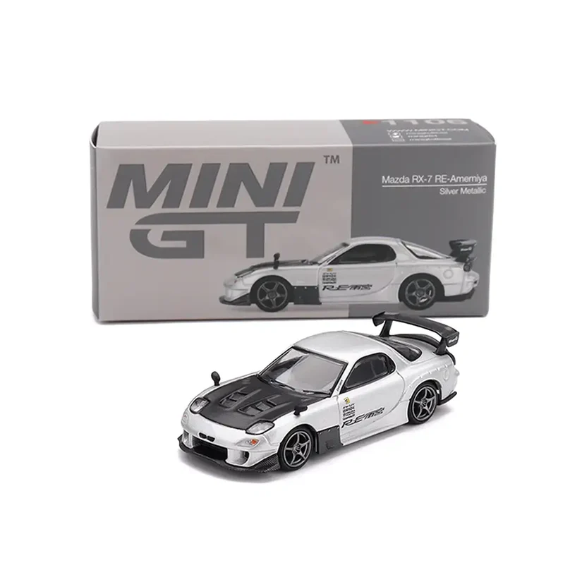 MazdaRX-7_FD3S_RE-Amemiya_SilverMetallic_MiniGT1-64_Diecast Mazda RX7 (FD3S) Re-Amamiya 2024 silver metallic - MINI GT 1/64 - Image 1