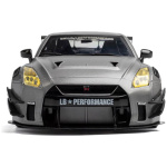 Nissan GT-R (R35) W/ Liberty Walk Body Kit 2.0 Silver 2023 1/18 - Image 3