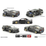 Nissan Skyline GT-R (R34) Kaido Works Greddy V2 grey 1999 - mini gt 1/64