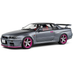 Nissan Skyline GT-R (BNR34), Silver with Purple Metallic Accents, 1999 1/18