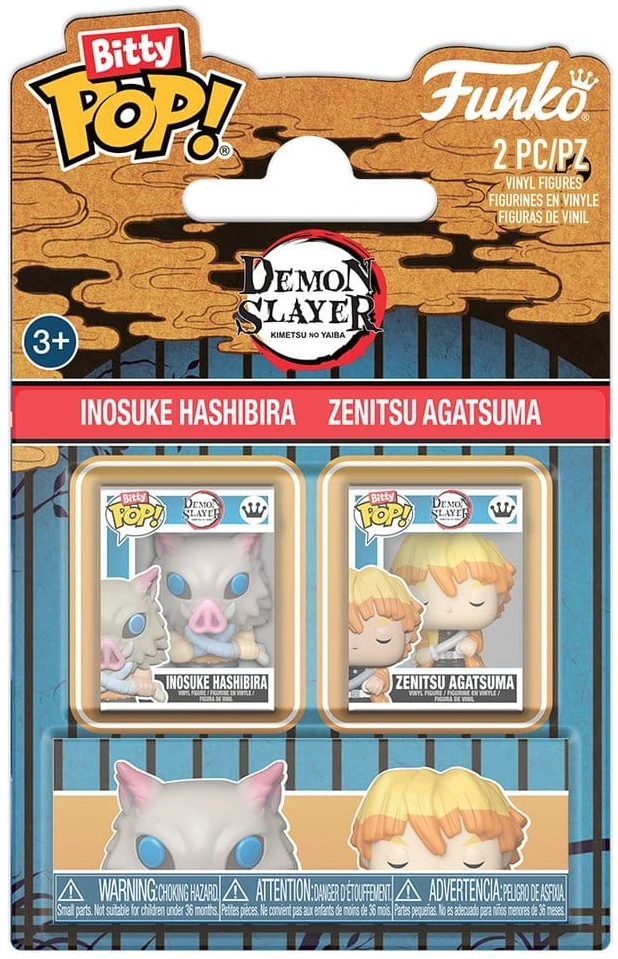 x_fk93997 Funko Bitty Pop! 2-Pack: Demon Slayer - Inosuke Hashibira & Zenitsu Agatsuma - Image 1