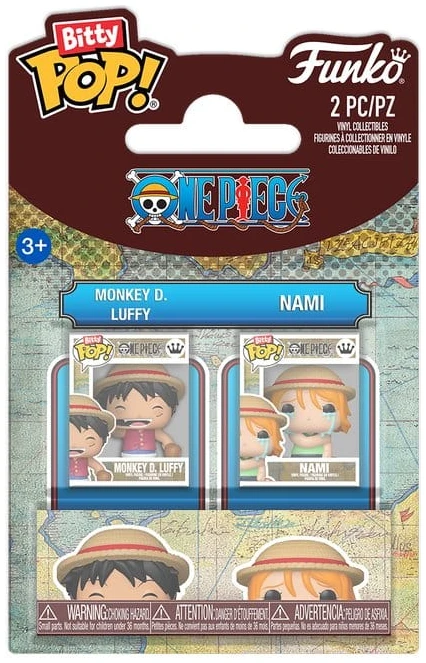 x_fk94220 Funko Bitty Pop! 2-pack: One Piece - Monkey D. Luffy & Nami - Image 1