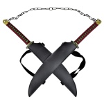 DEMON SLAYER DOUBLE SWORDS COSHPLAY - TENGEN UZUI STEEL BLADES 79CM - Image 2