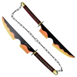 DEMON SLAYER DOUBLE SWORDS COSHPLAY - TENGEN UZUI STEEL BLADES 79CM