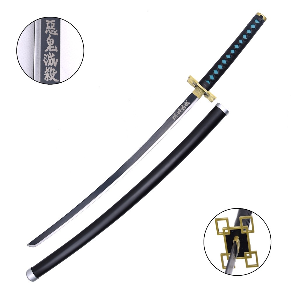 ornamental-katana-zs655 DEMON SLAYER COSHPLAY REPLICA CARBON STEEL SWORD – MUICHIRO TOKITO KATANA 96cm - Image 1