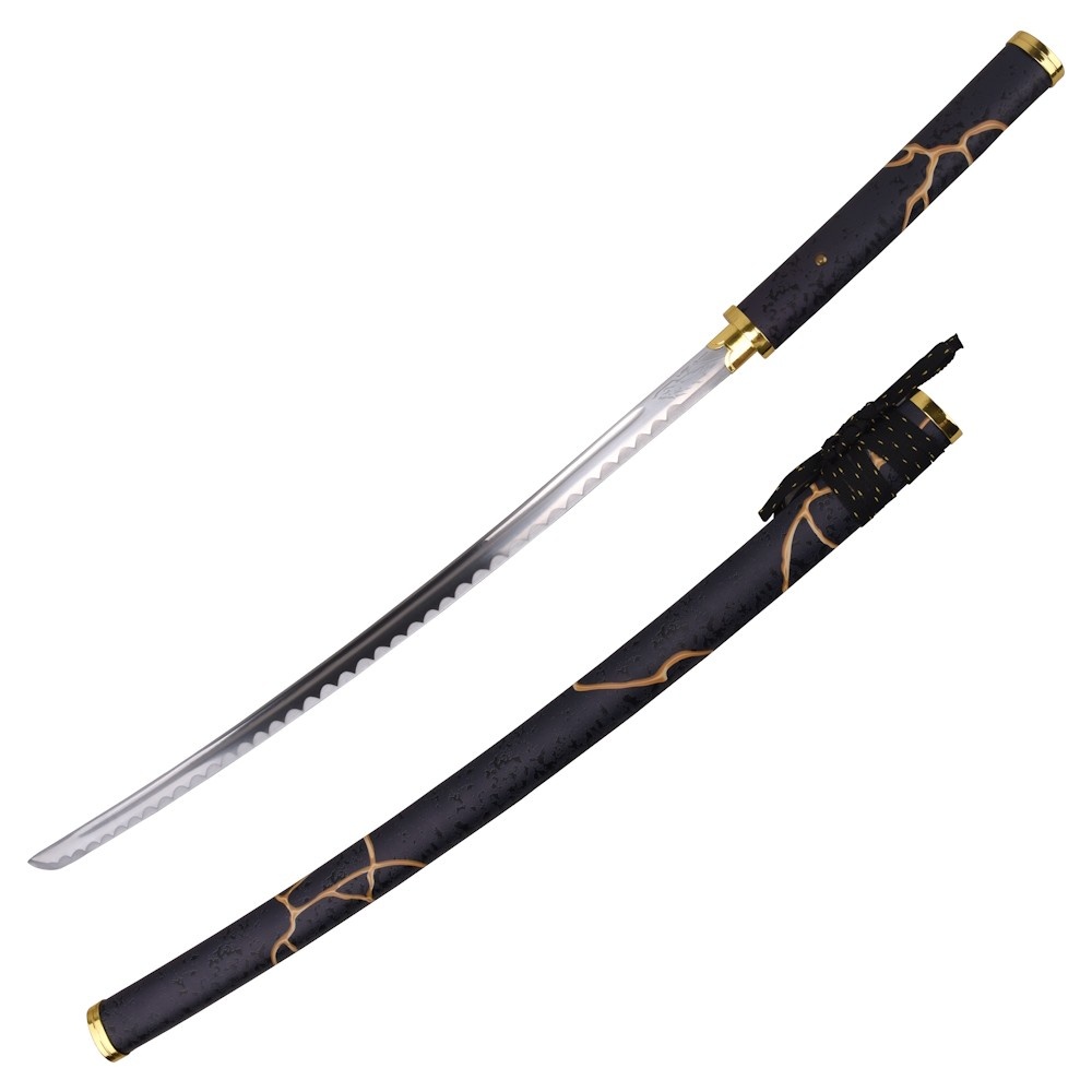 ornamental-katana-zs759 GHOST OF YOTEI COSHPLAY REPLICA STEEL SWORD - GILDED NIGHT KATANA 94CM - Image 1