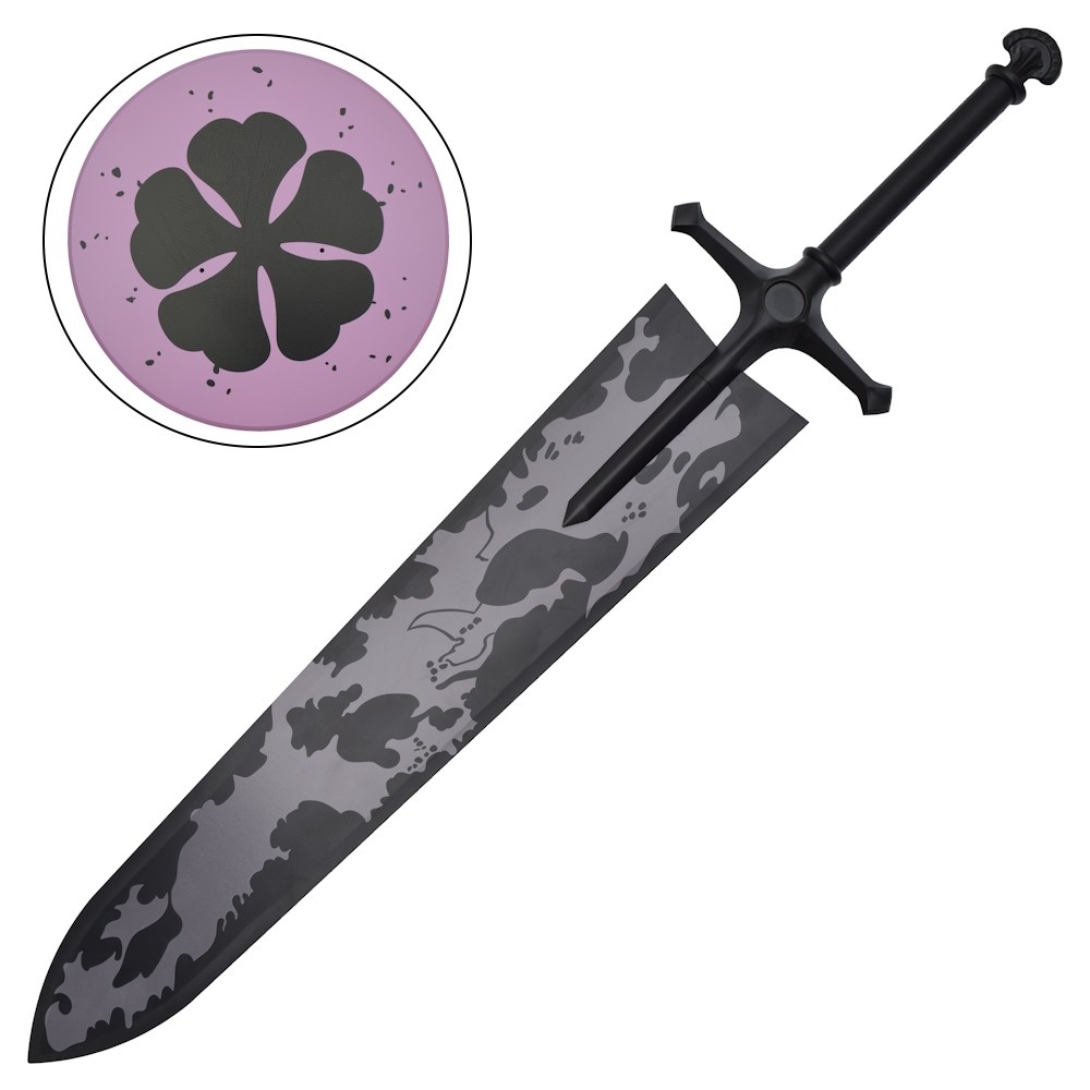 ornamental-sword-zs731 BLACK CLOVER COSHPLAY REPLICA STEEL BLADE - ASTA SWORD 130CM - Image 1