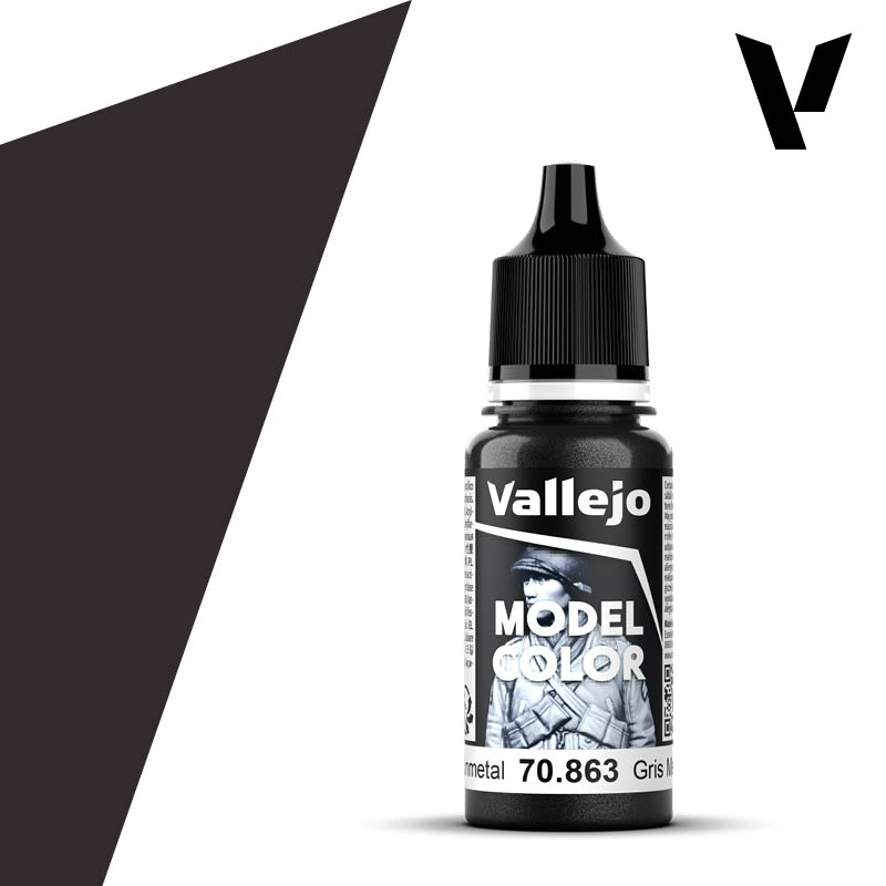 vallejo-model-color-70863-newIC Vallejo Model Color - Gunmetal Grey 18ml - Image 1