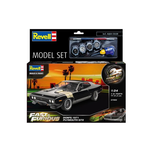 Revell FAST & FURIOUS Dominic's 1971 Plymouth GTX MODEL SET 1/24