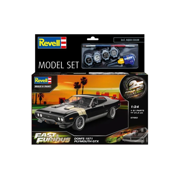 Revell FAST & FURIOUS Dominic's 1971 Plymouth GTX MODEL SET 1/24